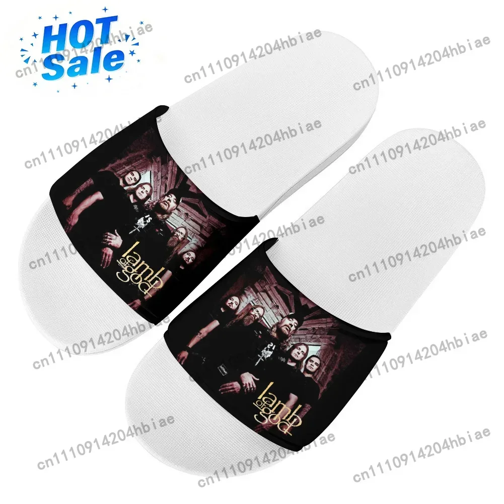 Lamb of God Heavy Mental Band Flip Flops Home Slipper Men Women Teenager Family Slippers Bathroom Pool Casual Sandals Custom