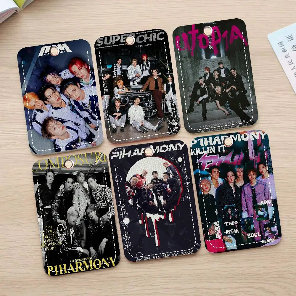 

Custom P1Harmony KPOP Cute Cartoon Inteated Elevator Card Acc Control Card Keychain Protective Cover Gift Keychain