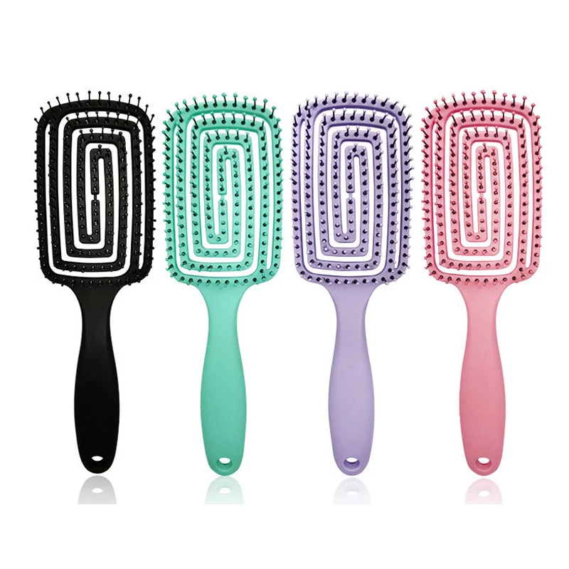 Girls Hair Scalp Massage Comb Hairbrush Bristle Nylon Women Wet Curly Detangle Hair Brush for Salon Hairdressing Styling Tools