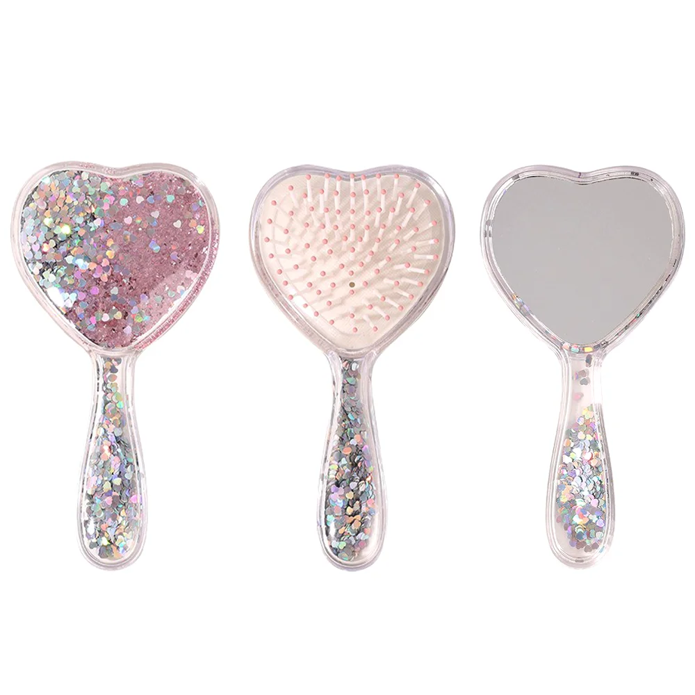 

Щетка для волос в форме сердца на воздушной подушке — сверкающий массажер для кожи головы с подушечной щетиной для нежного распутывания, милый дизайн с блестками