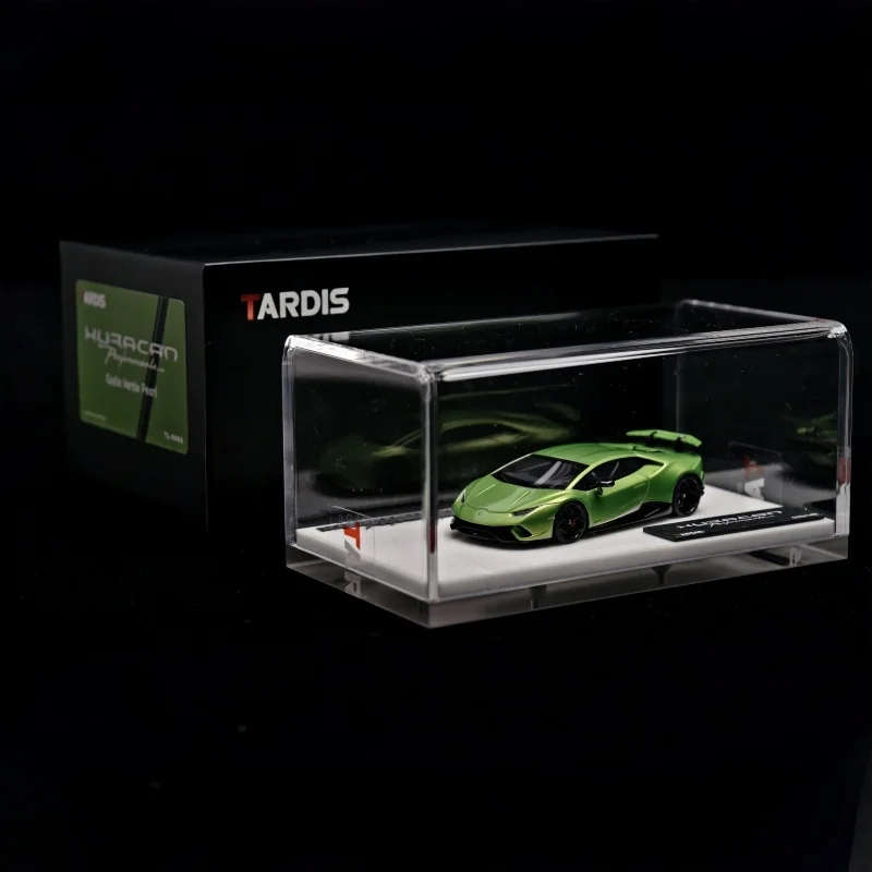 En stock: Modelo de coche en miniatura de resina verde metalizado Huracán Performante a escala 1:64, figura para adultos, juguete para niños, regalo navideño para niños