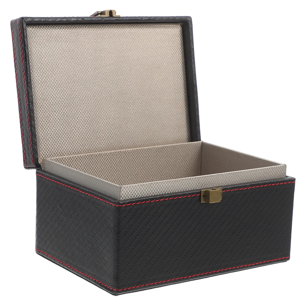 صندوق تخزين مفاتيح السيارة سعة كبيرة من ألياف الكربون Pu قفص فاراداي للمفاتيح والهواتف والعملات المعدنية صندوق منظم السيارة #4