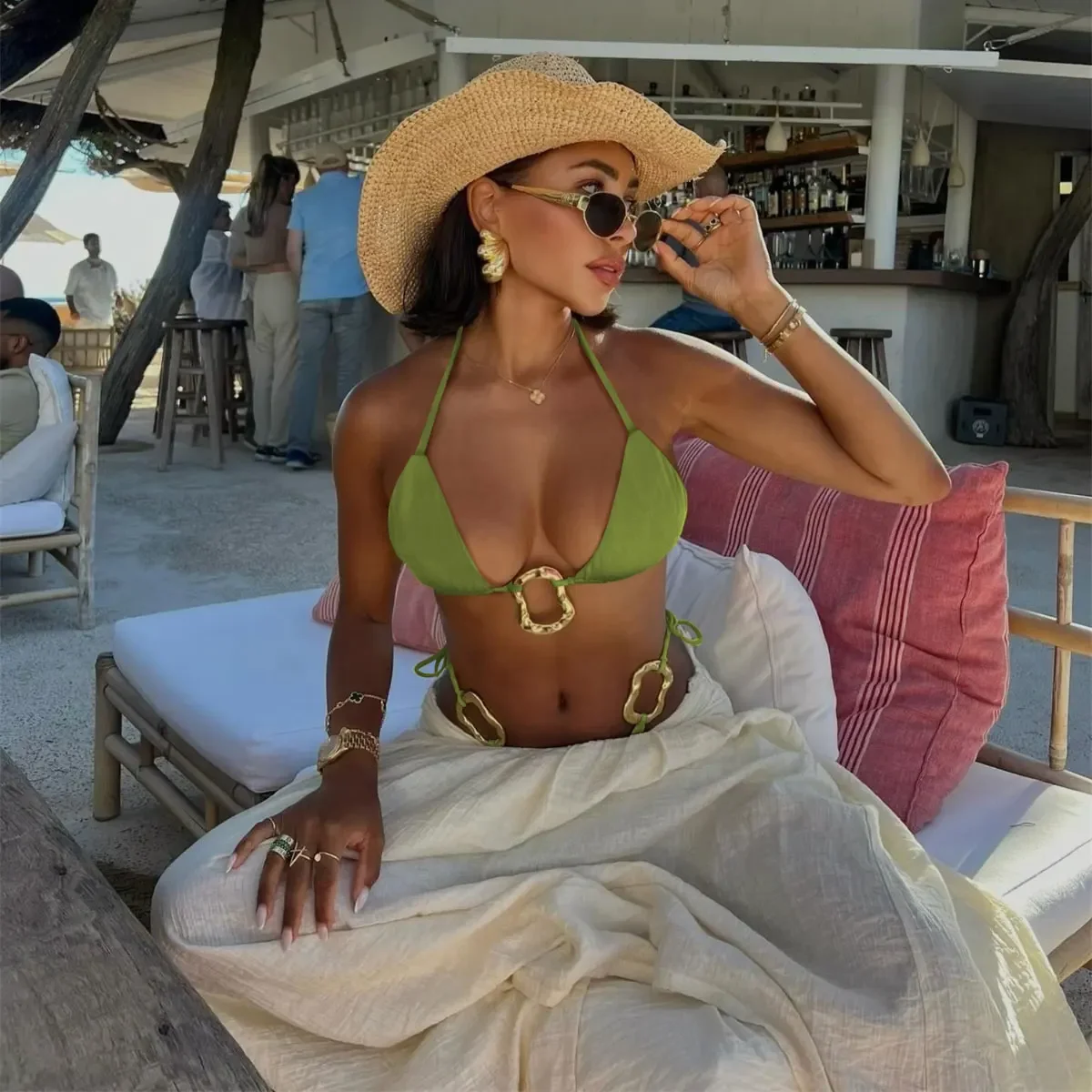 2026 Sexy Brazilian Bikini Set High Waist Golden Printed Women Swimwear Push Up Bikinis Swimsuit Female Biquini Bathing Suit