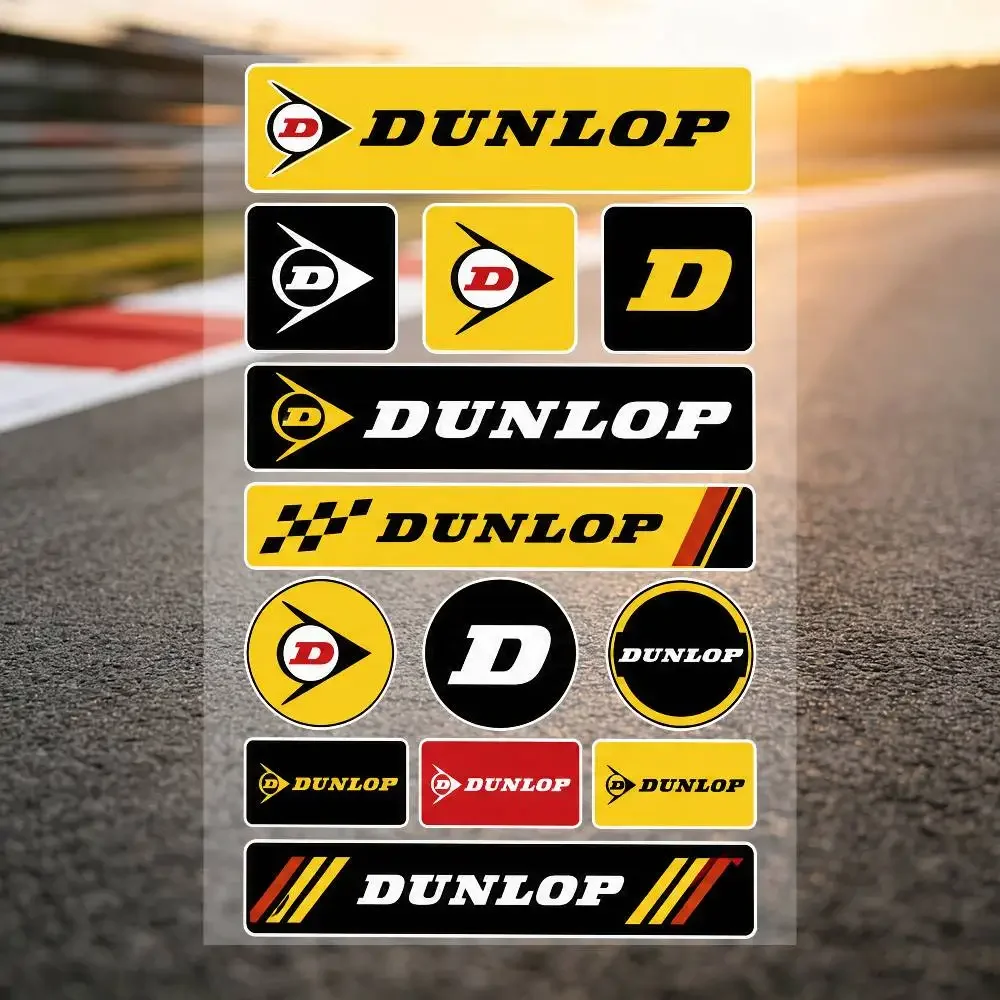 Dunlop Long Lasting Waterproof Reflective Sticker Scratch Conceal Fit Motorcycle Car Helmet Fridge Decals