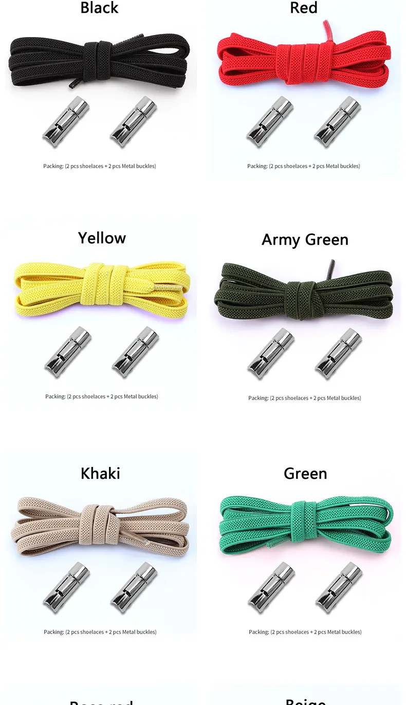 Elastische Schnürsenkel für Sneaker, Schnürsenkel ohne Binden, runde Metallverschlüsse, für Kinder und Erwachsene, sichere und schnelle Schnürung, elastisches Gummiband. – Detail 9