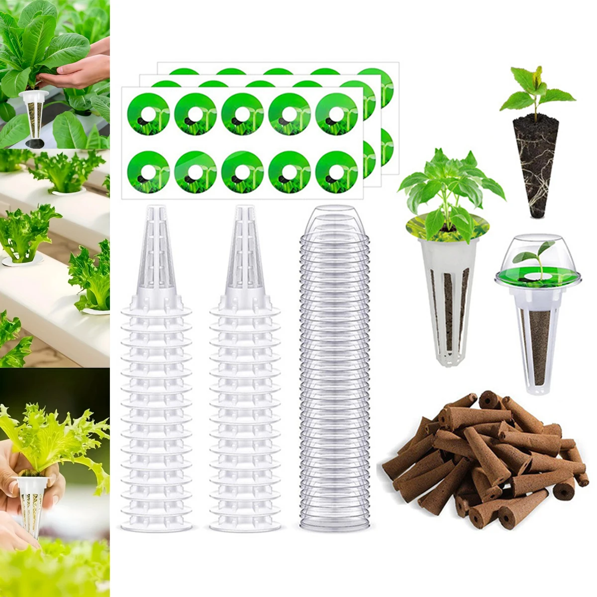 Hydroponic Vegetable Planting Basket Soilless Cultivation Planting Kit Seedling Block Planting Cup Garden Growing 20/50/100 Sets