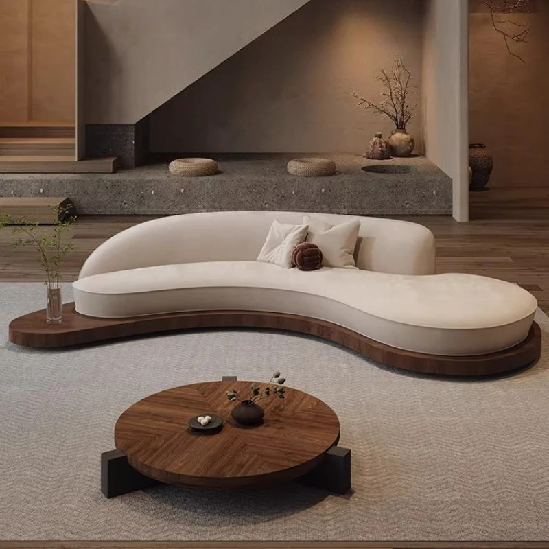 Wood Wabi-sabi Style Business Small-sized Apartment Homestay Rest Area Sofa