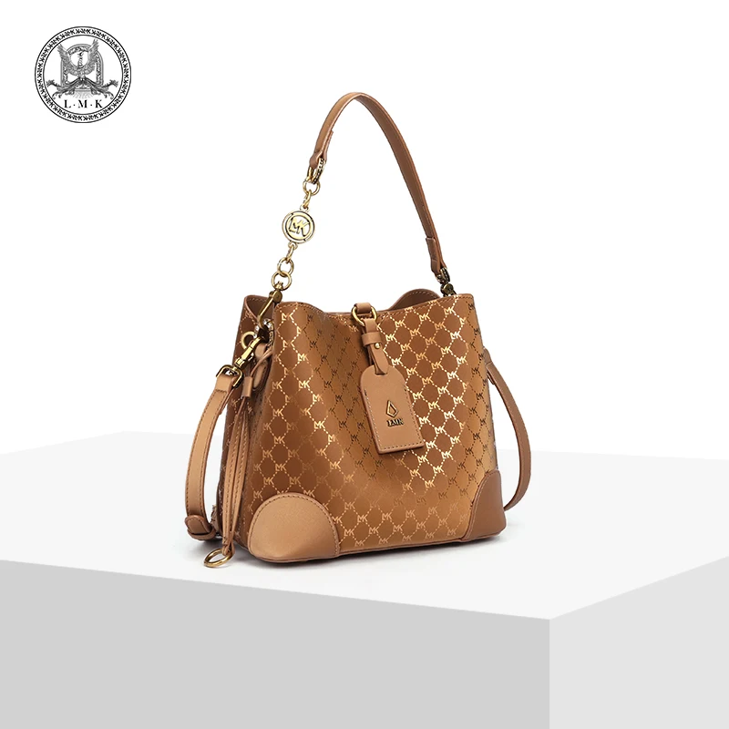 

French LMK brand luxury big-name bucket bag, messenger bag, high-end women's shoulder bag designer bag