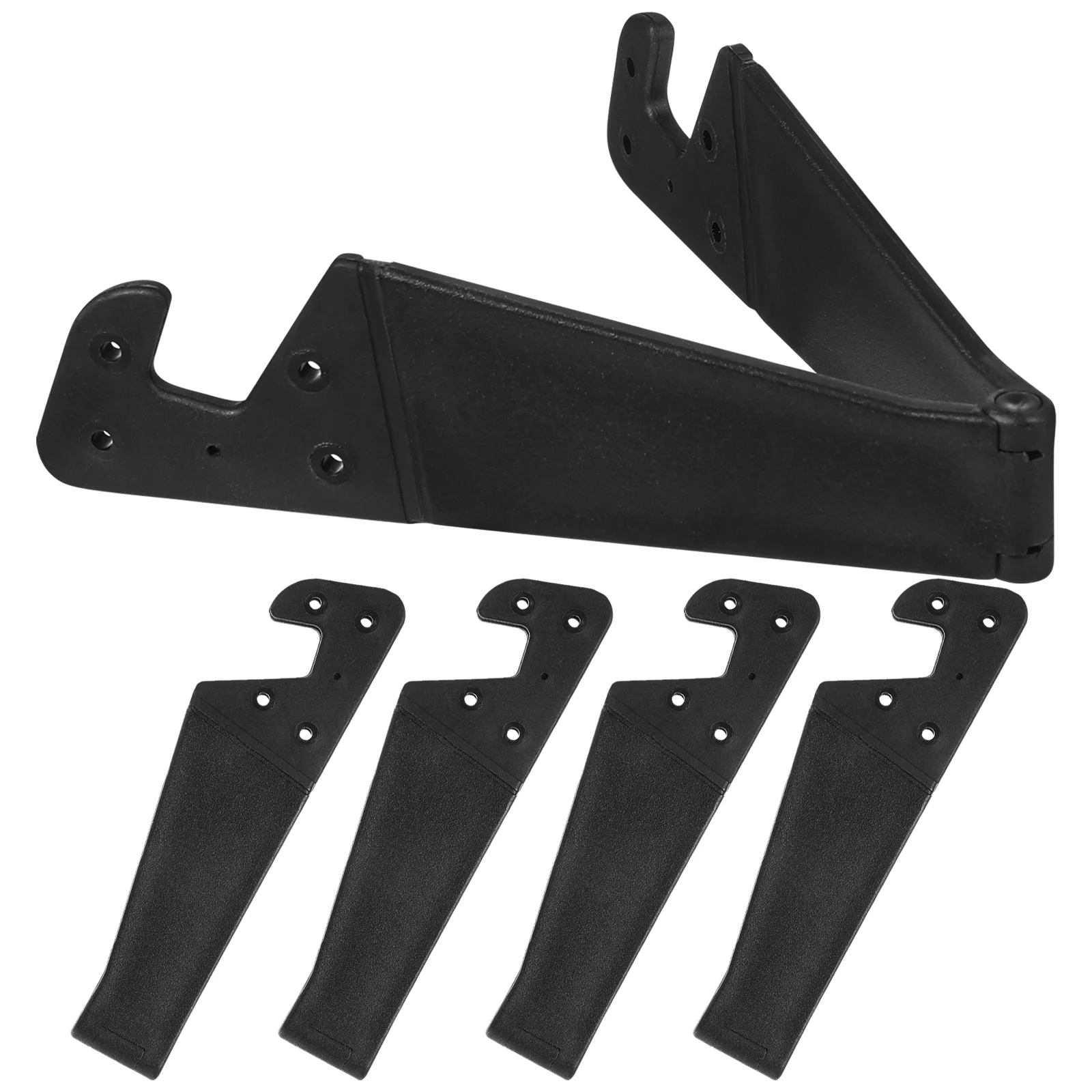 

5 Pcs Mobile Phone Stand V shaped Foldable Adjustable Hands Free Black Desktop Holder for Smartphones Tablets Portable Travel