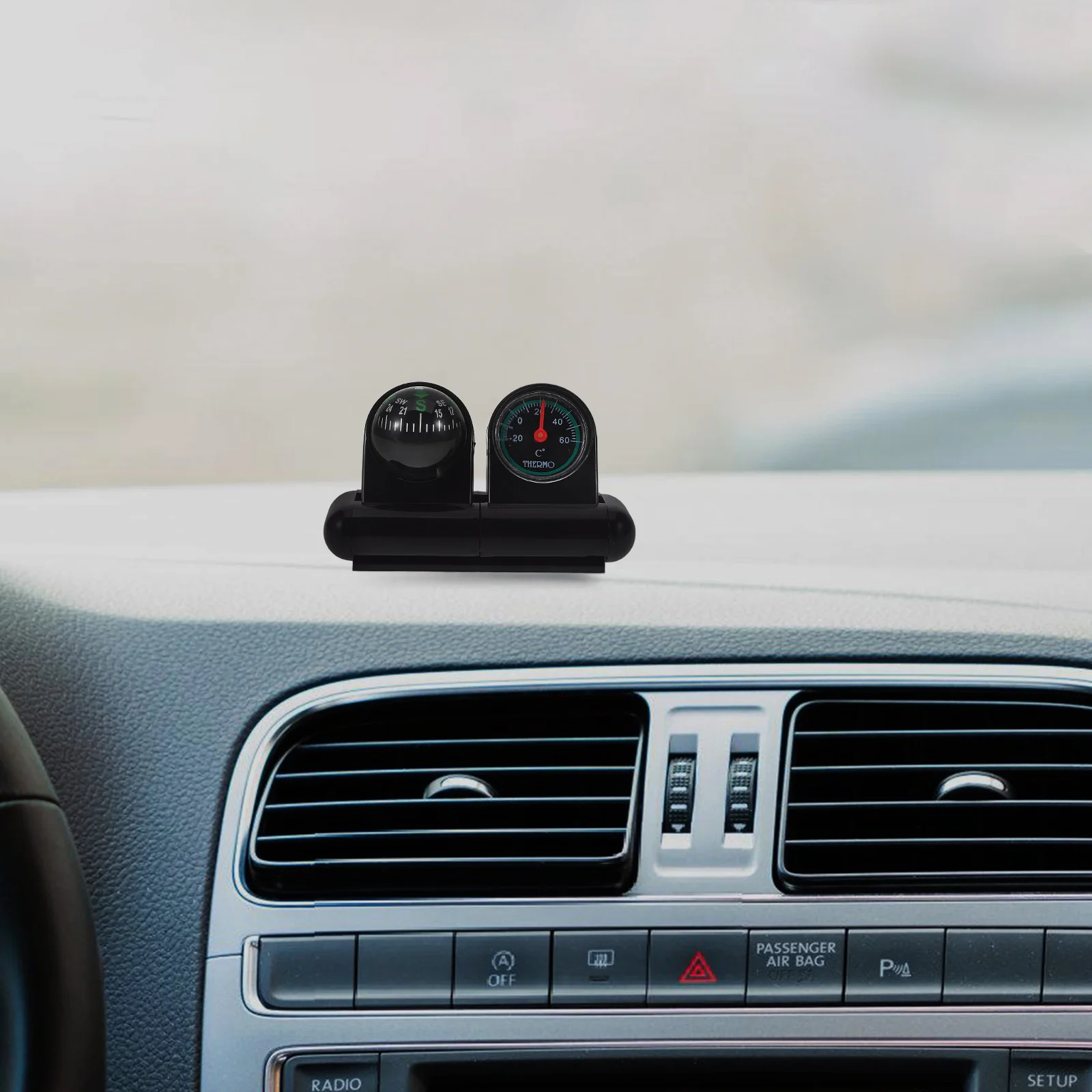 

Multifunctional Car Compass Thermometer Sleek Design Easy Installation Accurate Navigation Temperature Monitor
