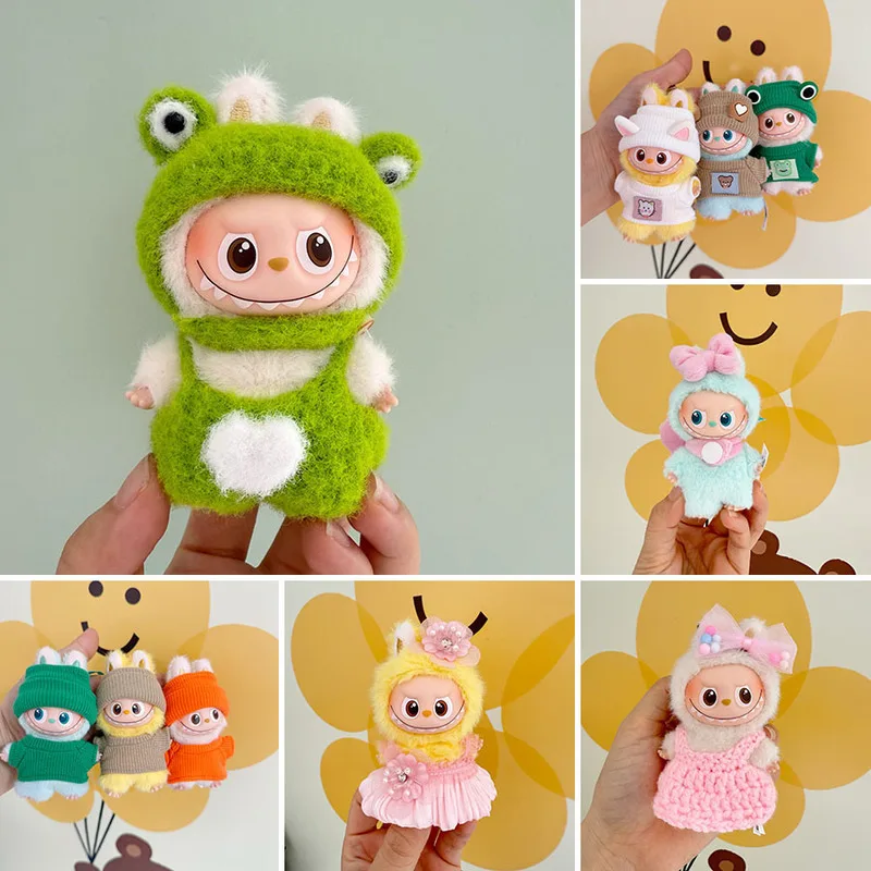 

New In-Stock For Labubu Fourth-Generation 10cm Doll Accessories Kawaii Fashion Dressing Set Labubu Clothes