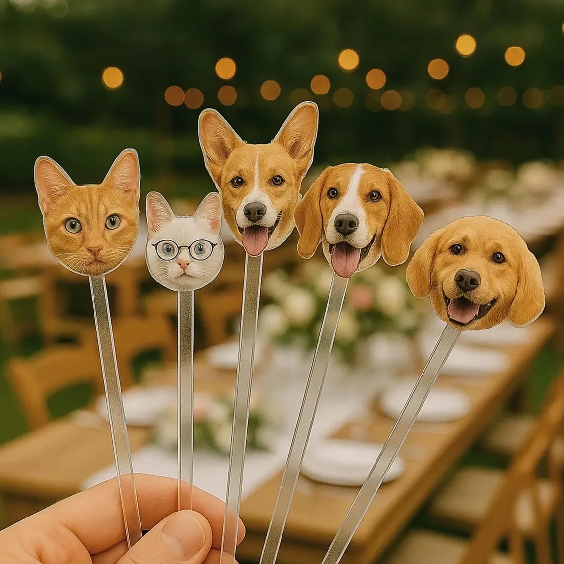 

Pet photo Drink Stir Wedding Gift Table Decoration Personalized Cocktail Stirrers Acrylic Party Drink Stirs Party souvenir