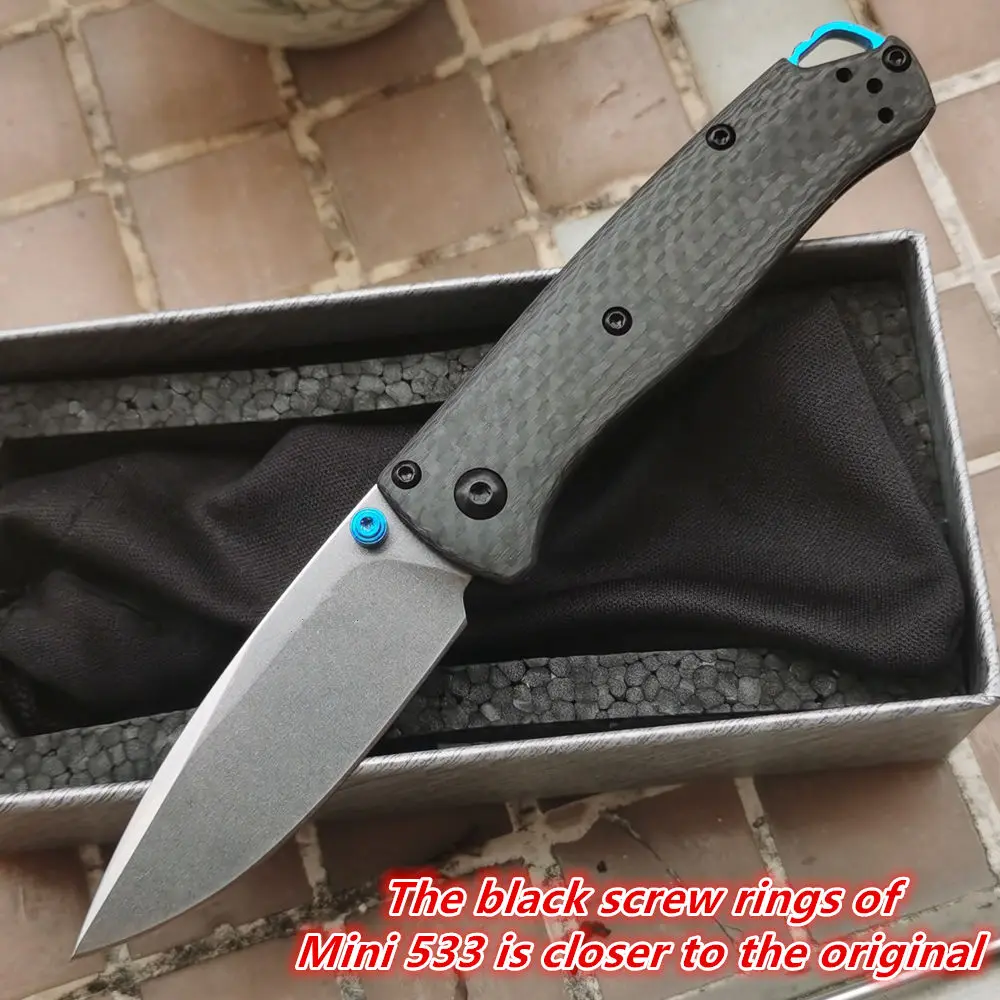 JUFULE Best Foam Mini 533 533-3 Carbon Fiber Mark S90V Bearing Folding Pocket Survival EDC Tool Camping Hunting Outdoor Knife