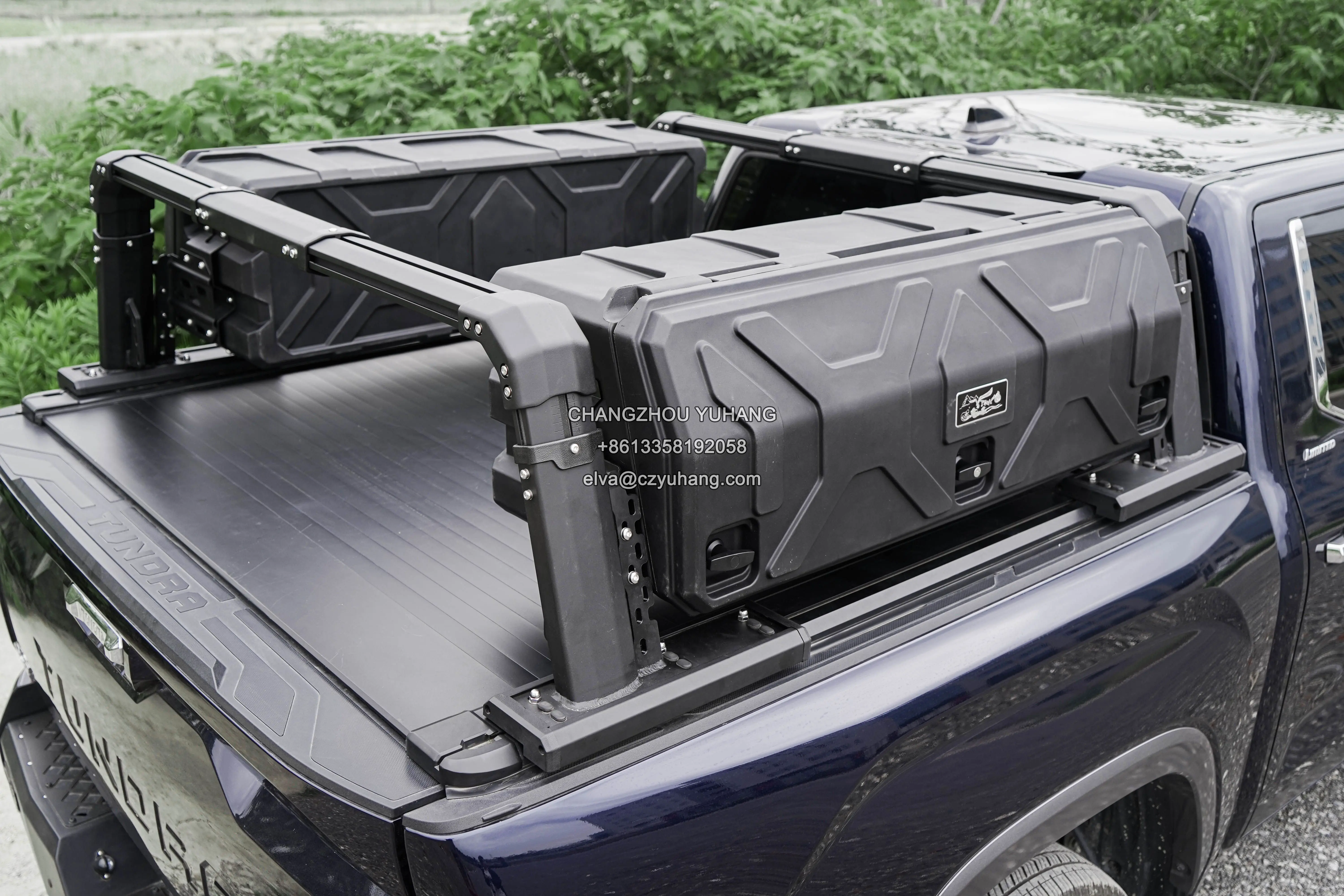 Truck Ladder Rack Adjustable Aluminum Truck Bed Rack Pickup Roll Bar Universal Trucks 500kg Loading Roller Cover Car Roof Racks