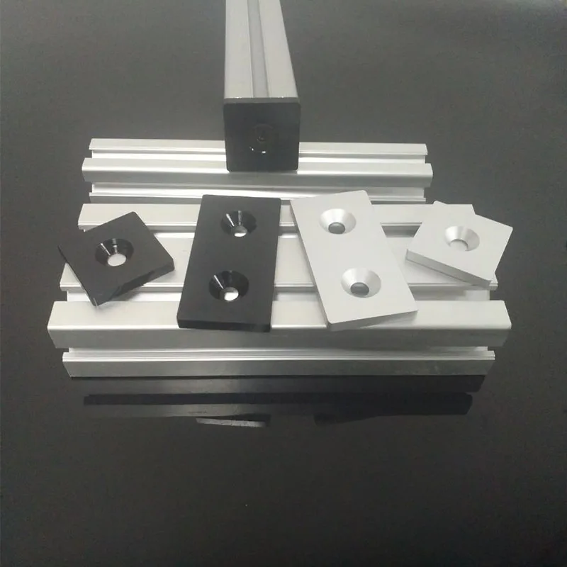 End Cap Cover Plate with Single or Double Holes f 2020 2040 3030 3060 4040 4080 6060 8080 EU Aluminum Profile Black  Sliver