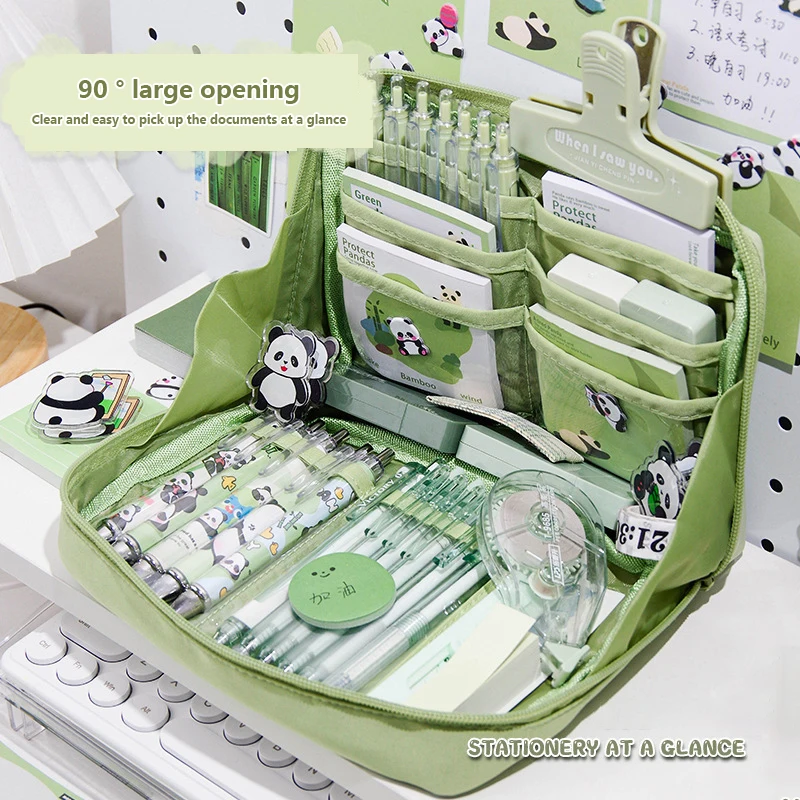 Learning Levert 12 Raster Grote Capaciteit Etui Oversized Briefpapier Tas School Briefpapier Rits Pen Geval