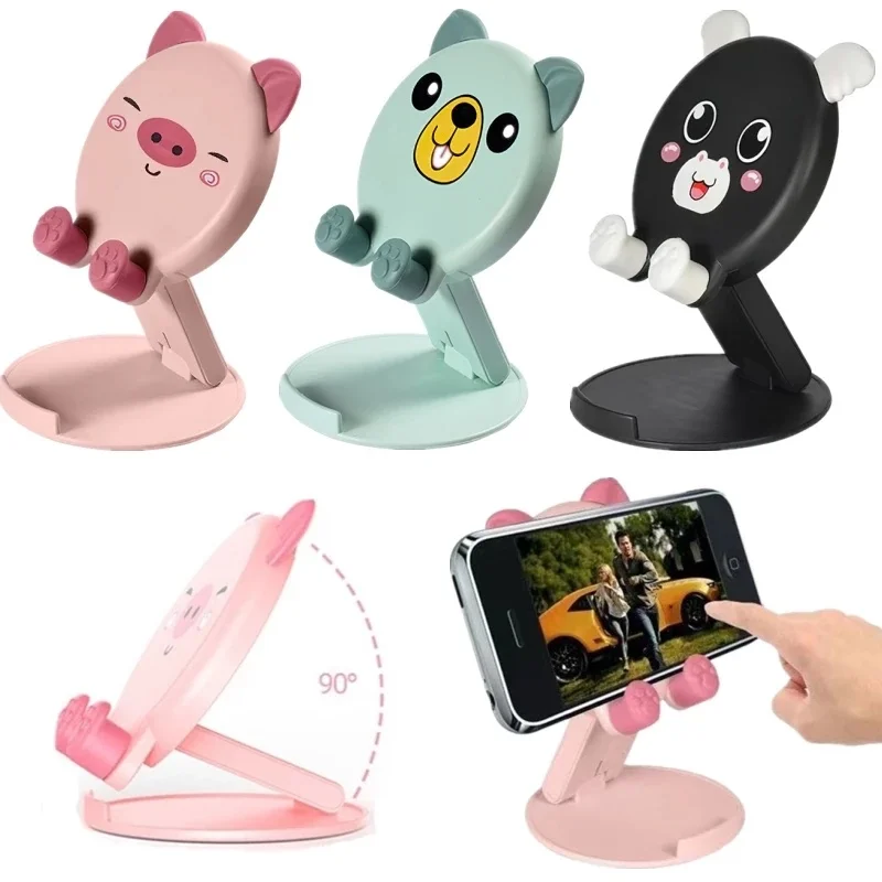 Cute Universal Desktop Mobile Phone Holder Stand for IPhone IPad Adjustable Tablet Foldable Table Cell Phone Bracket Stands