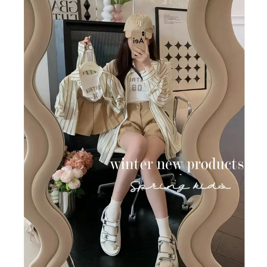 Mother And Daughter Clothes Set Women Fall Spring Outfits Fashion Mom Baby Girls Same Clothing Parent-Child Matching Korea Suit