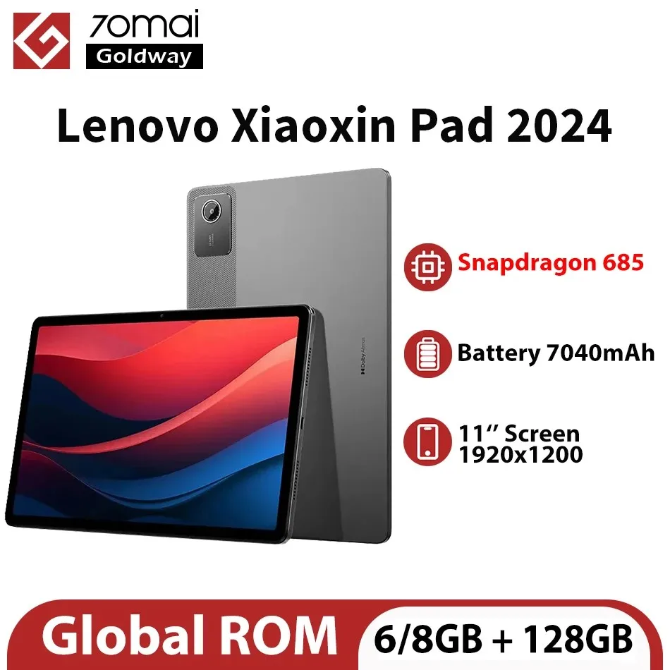 Global Firmware Lenovo Xiaoxin Pad 2024 Tablet 6 / 8GB 128GB Qualcomm Snapdragon 685 Octa Core 11