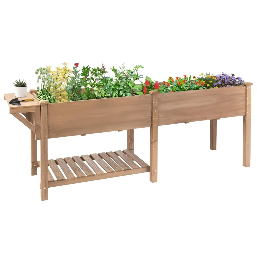 

Raised Garden Bed with Legs Outdoor, Elevated Garden Box with Legs, Large Storage Shelf for Vegetable, Flower, Customized