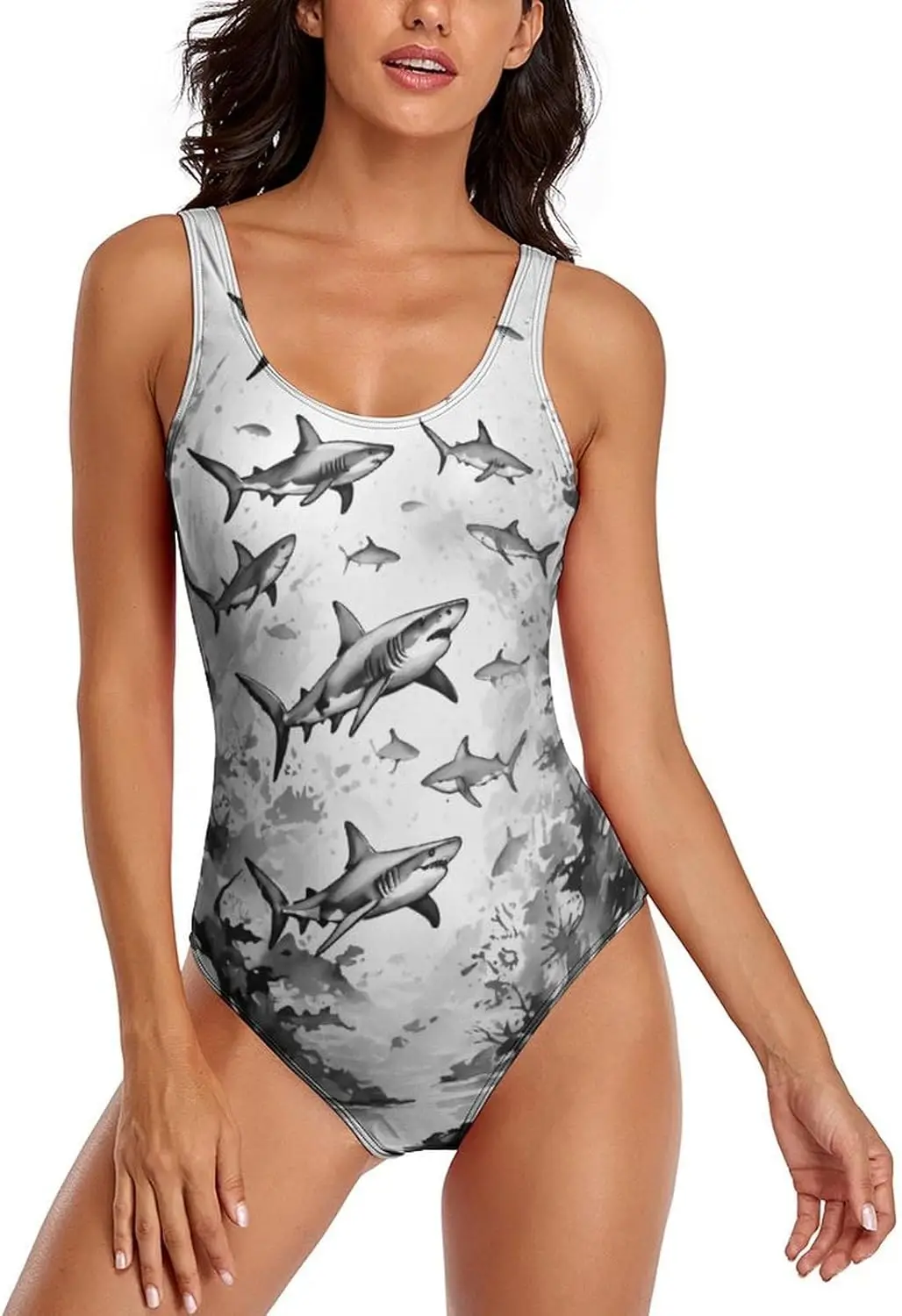 

Luxy Trio Bikini Sets Shark Women's Swimwear Cute Bathing Suit Ruched High Cut Swimsuit Summer