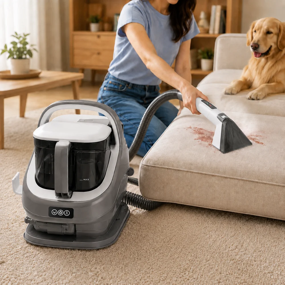 ROUNY 3-in-1 Upholstery Cleaner, Hot Cold Water and Steam Carpet Cleaner with 13kPa Suction for Sofa, Car and Home