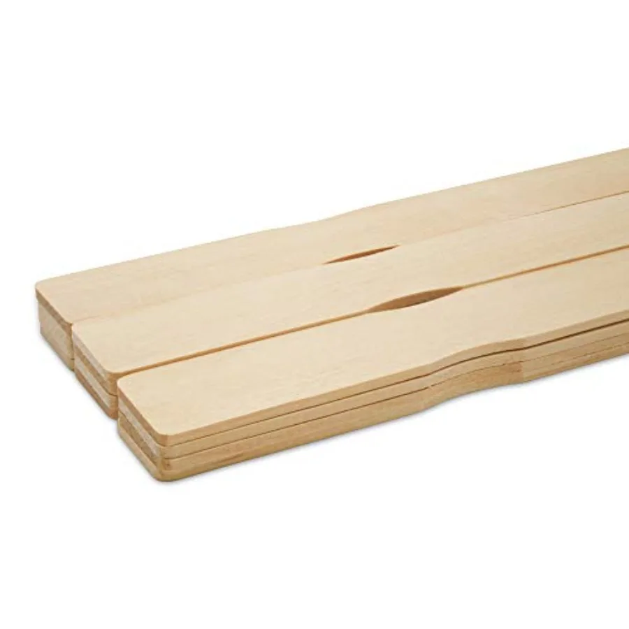 12 Inch Paint Sticks, Box of 100 Hardwood Paint Stirrers, Wood Mixing Paddles for Epoxy or Resin, Garden or Library Markers by