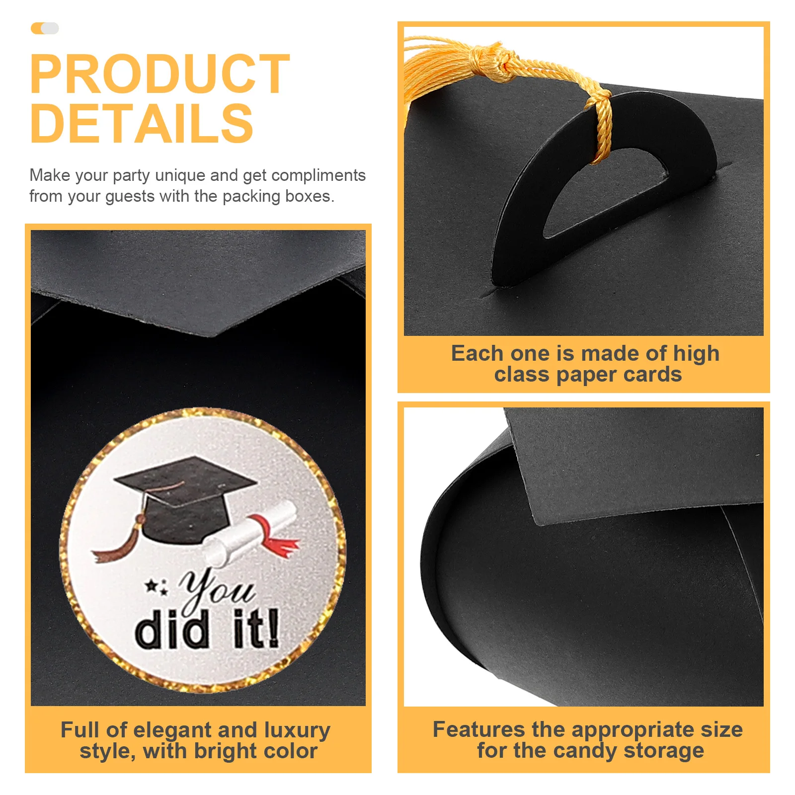 

50pcs Doctor Hat C y Boxes Graduation Party Decorations Versatile Gift Containers Red Color Size Storage