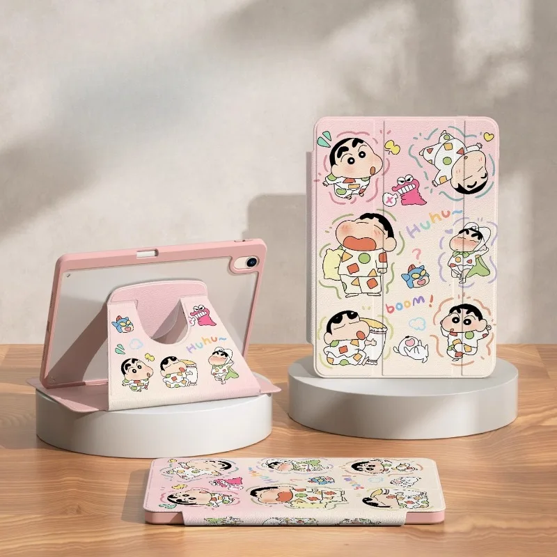 

MINISO Crayon Shin-chan для iPad, чехол для iPad, чехол для iPad, iPad A16 Pro 4, 5, 6, Mini 6 7, защитный чехол-подставка для Air 4, 5, 10, 11-го поколения, чехол для планшета