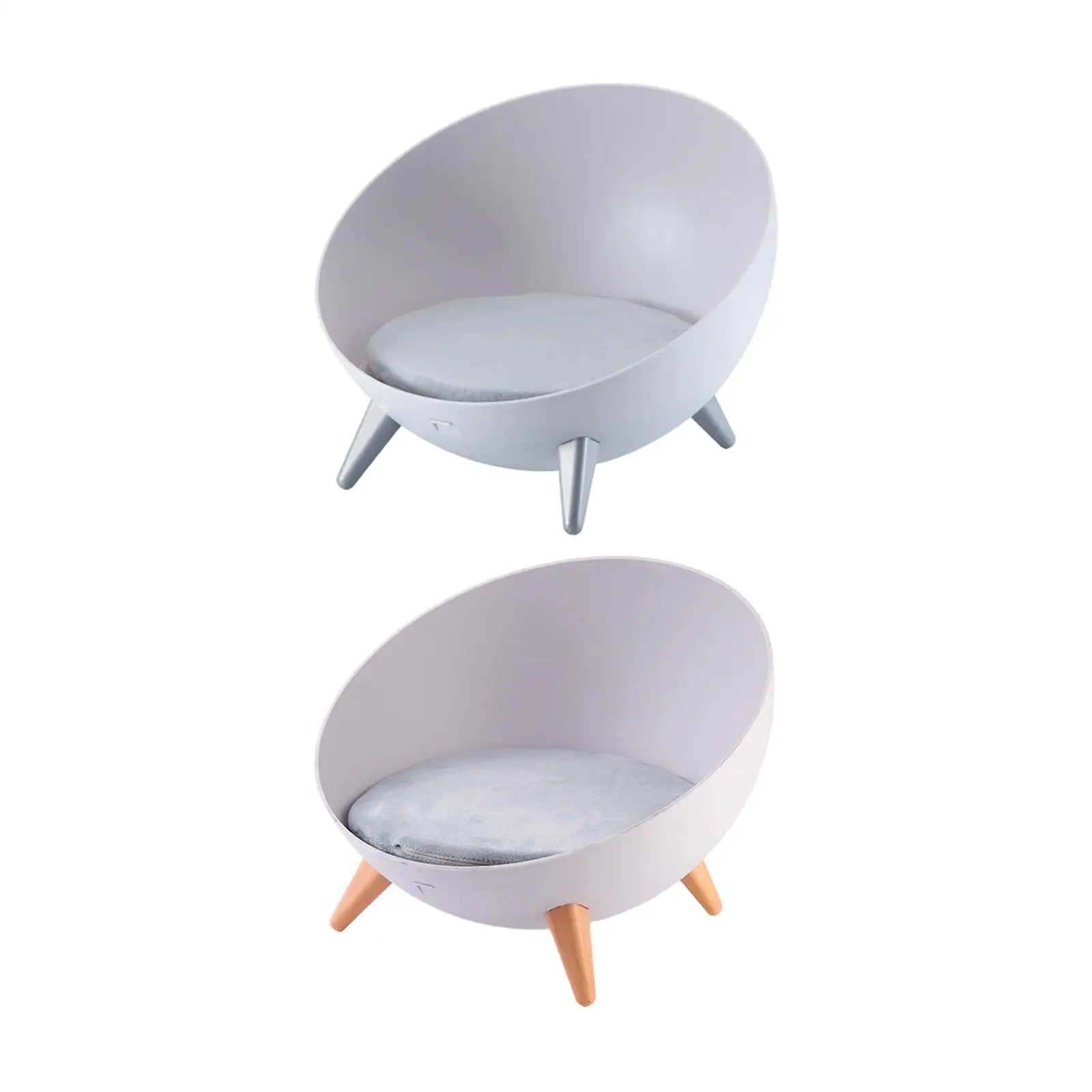 Elevated Cat Bed Raised Pet Bed Hemispherical Cat Furniture Stool Round Nordic Small Dogs Sofa with Removable Cushion - view 4