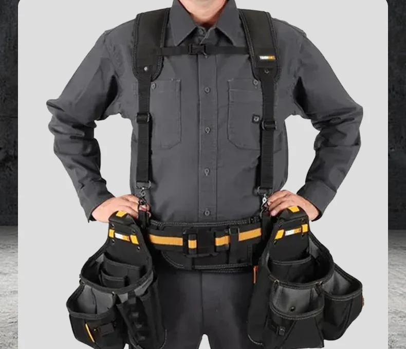 

TOUGHBUILT TB-CT-101-5P 5pc Pro Contractor Tool Belt Set Waist Bag Belt Shoulder Strap Power Tool Accessories