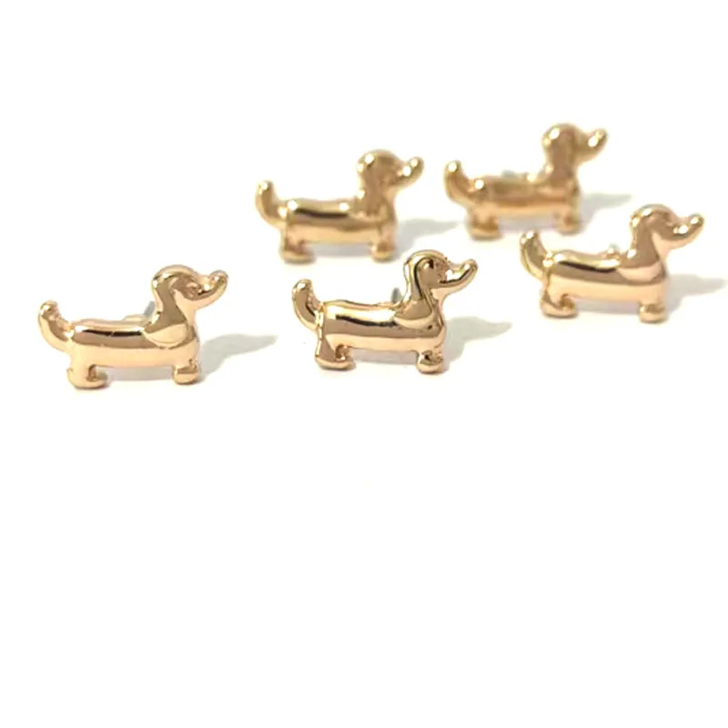 1pair gold color dachshund wiener dog earring for women