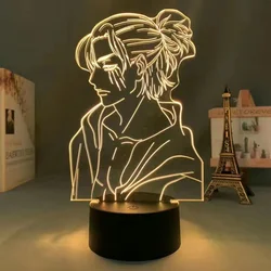 Lampe LED à l'effigie des personnages de l'Attaque des Titans 4, Eren Yeager, luminaire décoratif d'intérieur, port USB, idéal pour une chambre à coucher, Armin Mikasa