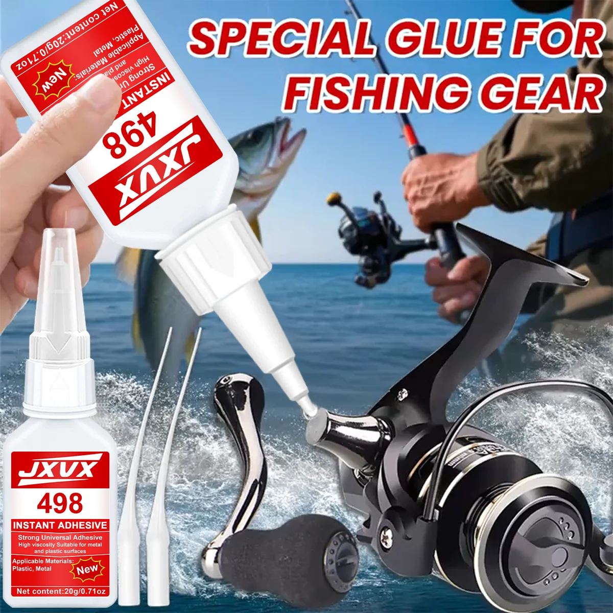 El nuevo adhesivo de alta resistencia, impermeable transparente, fuerte adhesión, buena estabilidad, adecuado para la reparación de artes de pesca, reparación del hogar, fabricación manual, reparación de zapatos.