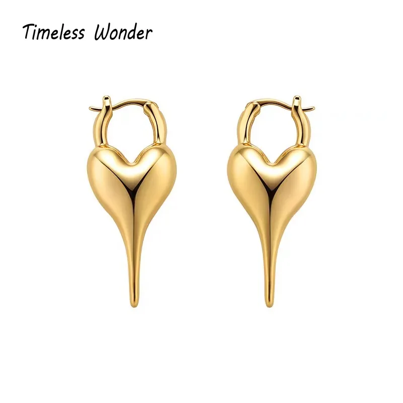 

Timeless Wonder Fancy Geo Heart Stud Earrings for Women Designer Fashion Jewelry Luxury Top Rare Gift Sweet 3612