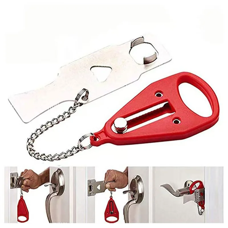 Portable Hotel Door Lock Safety Lock Metal Lock Home Room Hotel Anti Theft Security Lock Travel Accommodation Door Safety Lock