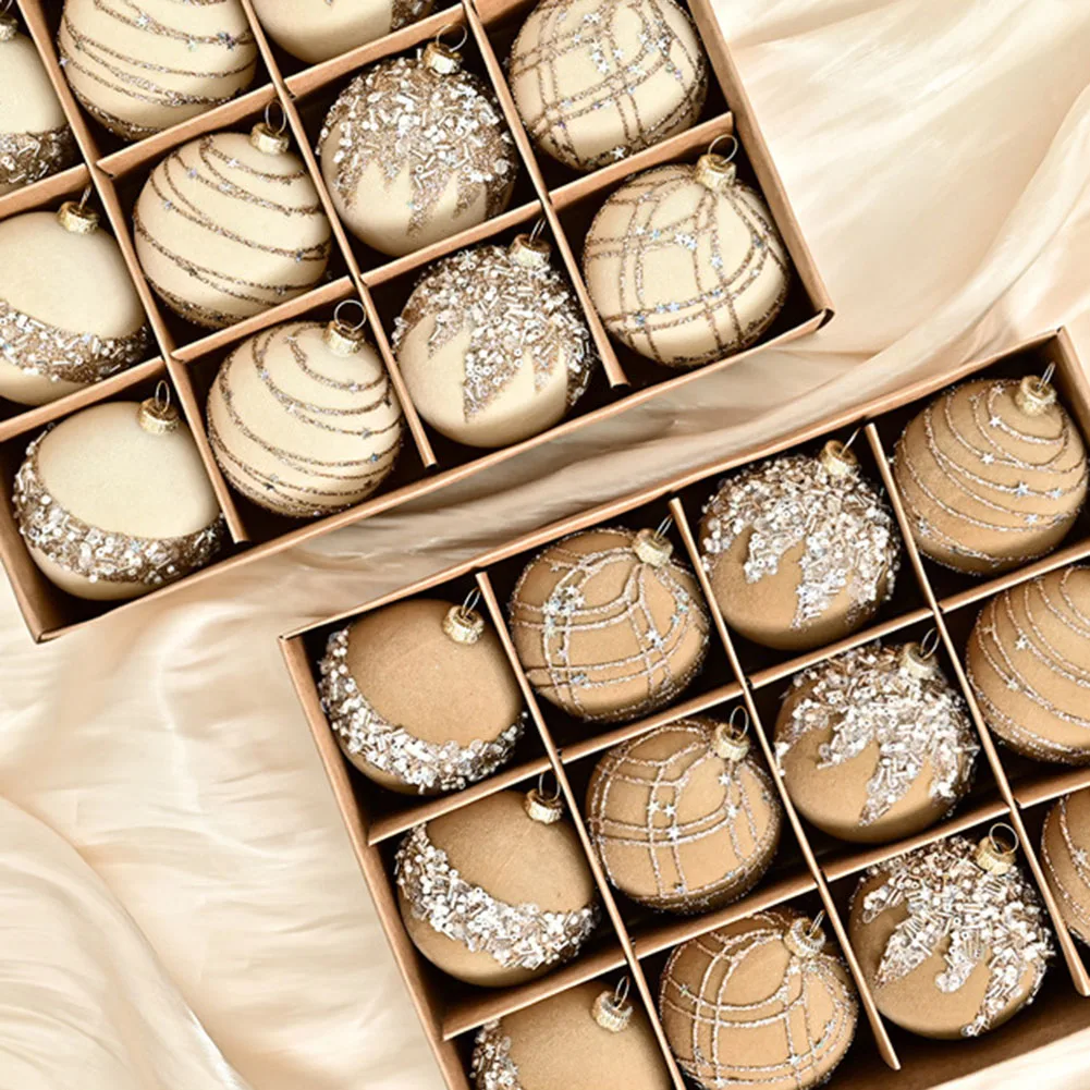 12 قطعة 6 سنتيمتر عيد الميلاد الكرة الحلي توافدوا رسمت كرات شجرة عيد الميلاد معلقة المعلقات كرات Ccccccccccccccccccccccccc