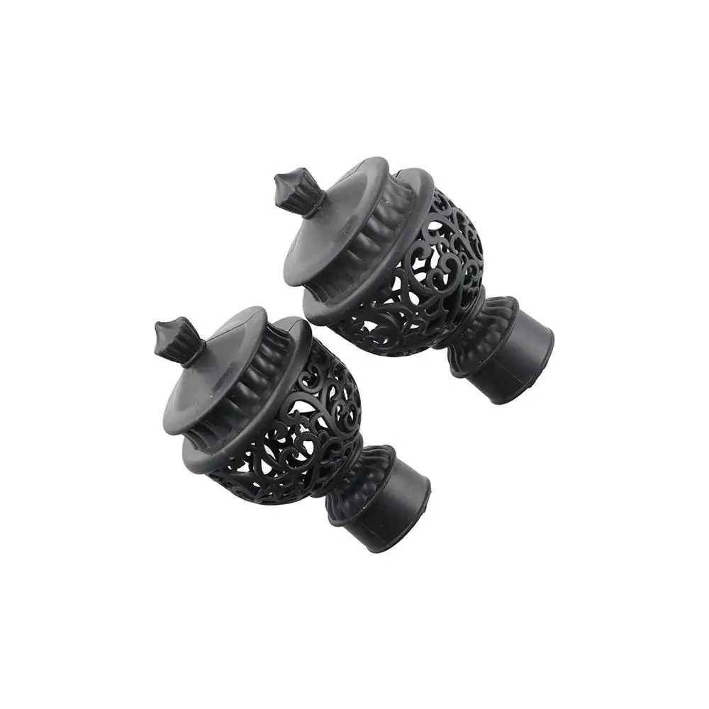 2023 Decorative Durable Hollow Out Curtain Rod Cap Curtain Accessories Curtain Rod Head Drapery Rail Ends