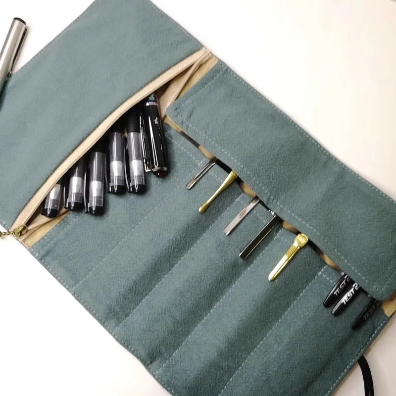 Handmade Pencil Case, Pencil Case, Pencil Case, Student Stationery Storage Bag Made of Washed Cotton Material