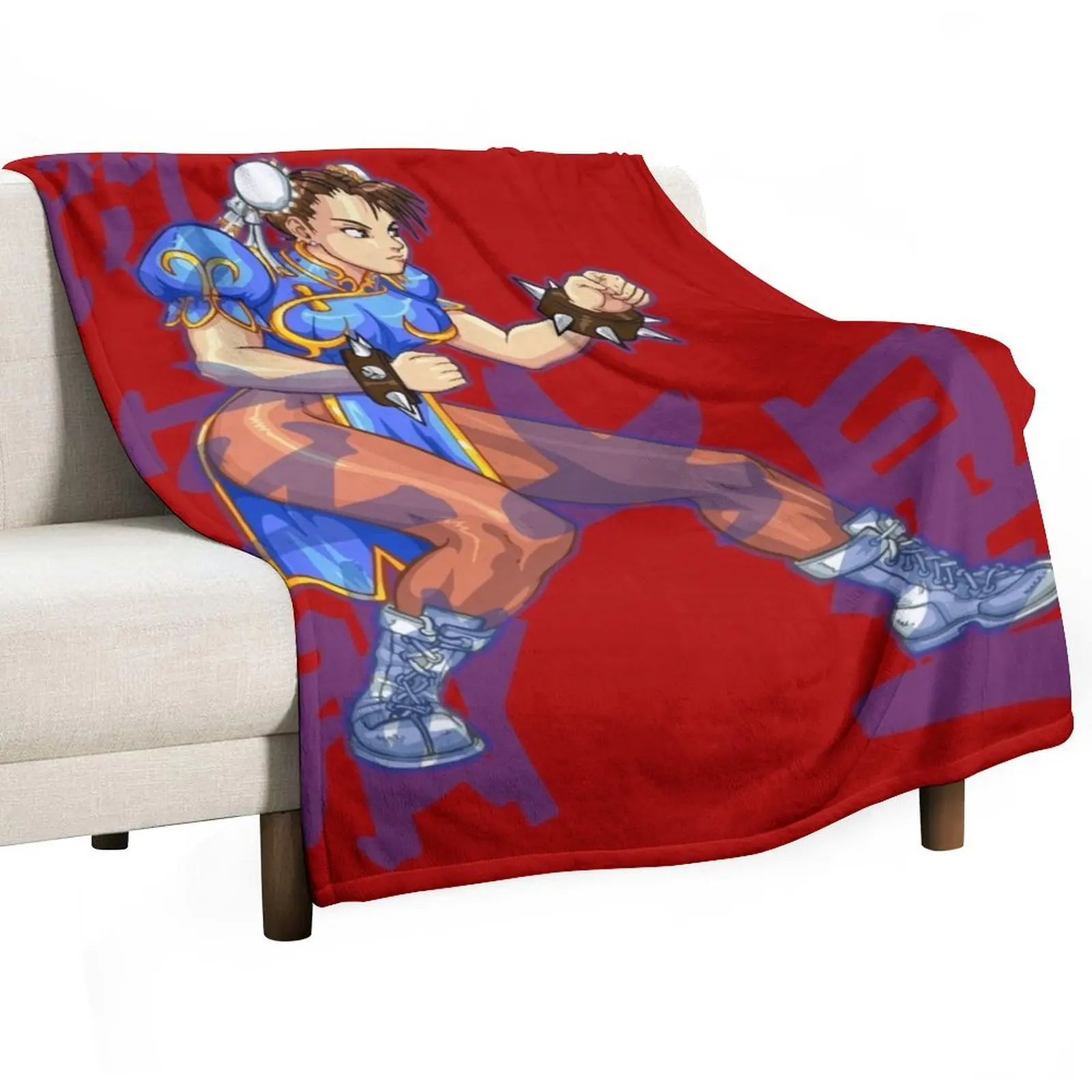 

Chun-Li Throw Blanket Retros Bed covers Luxury Brand manga Blankets