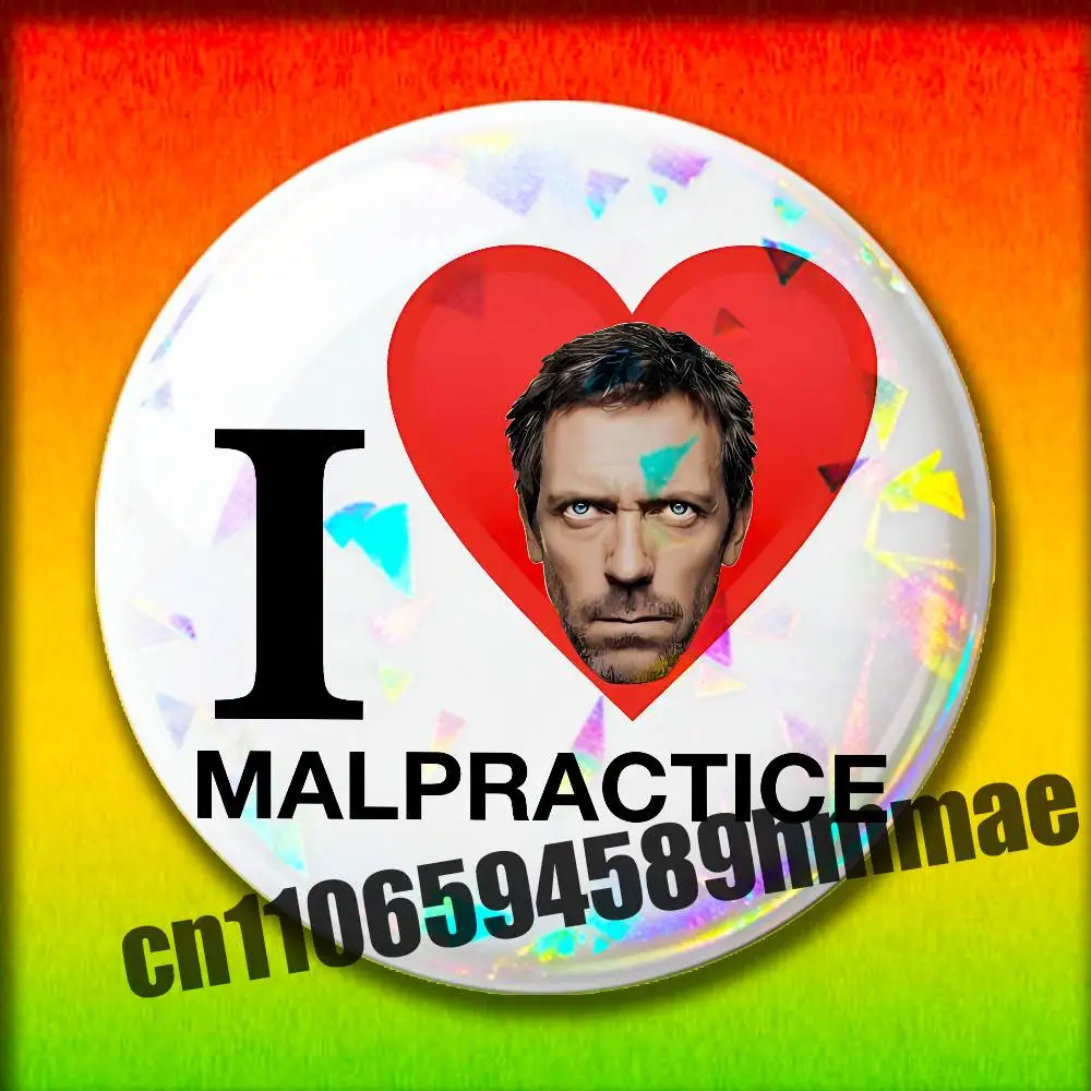 

For House MD malpractice enthusiast merch Emblem Round Pins Insignia Badge Cover Ornament 75mm Cosplay Brooch Button