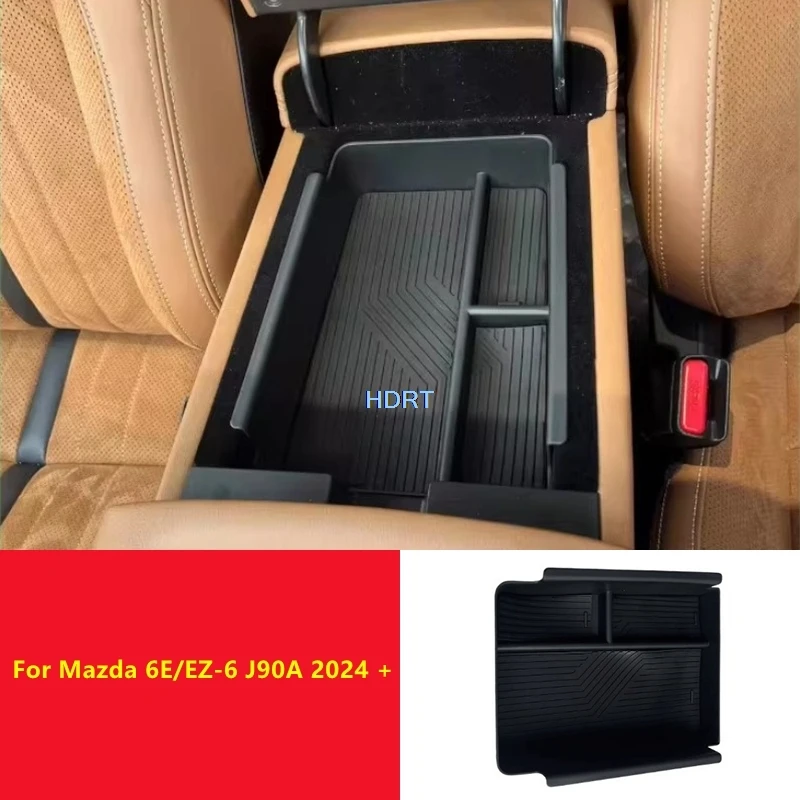 

For Mazda 6E/EZ-6 EZ6 J90A 2024 + Car Style Center Console Compartment Organizer Tray Pad Armrest Storage Box Cover Accessories