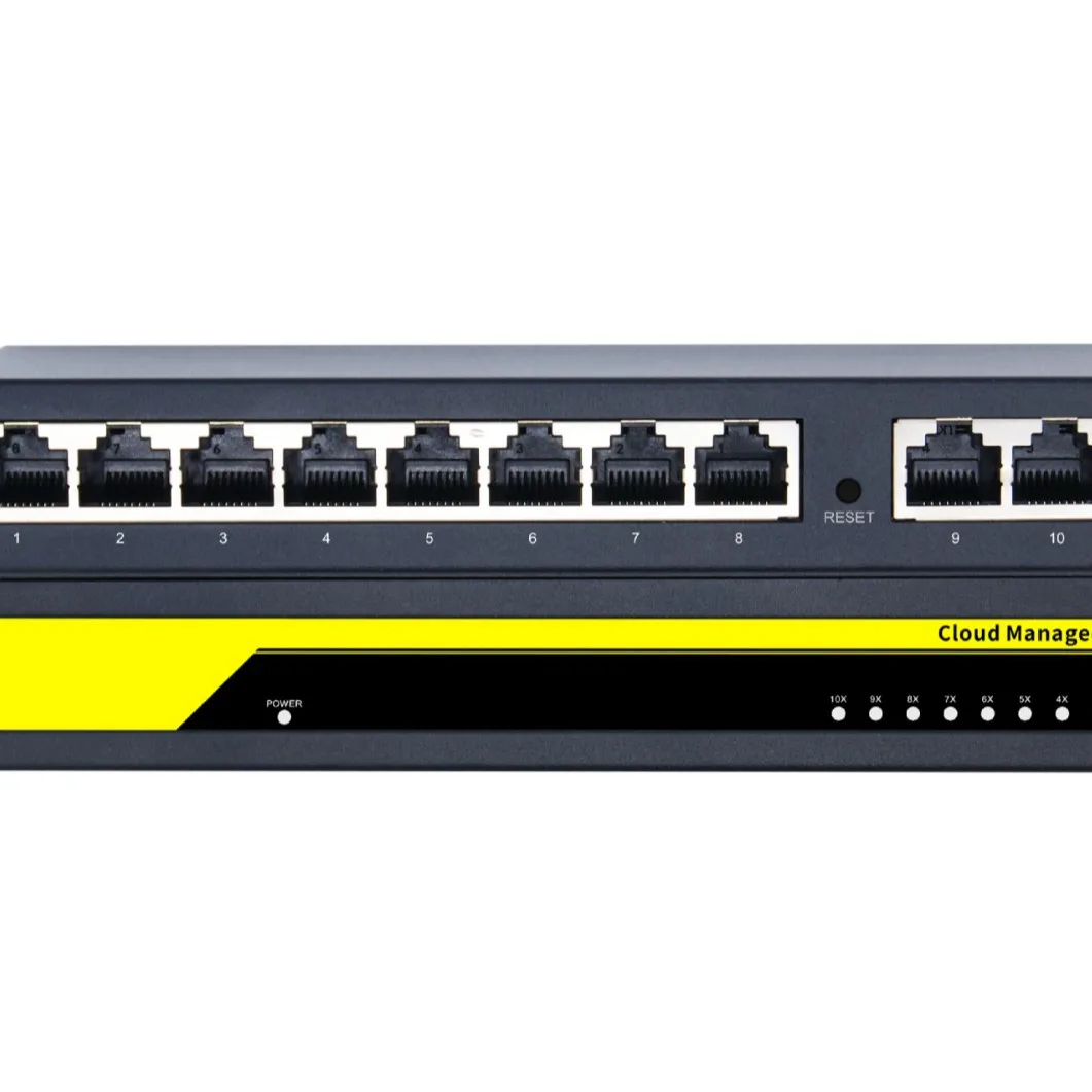 8 + 2 Gigabit cloud management switch for enterprise engineering monitoring full/half duplex adaptive storage conversion