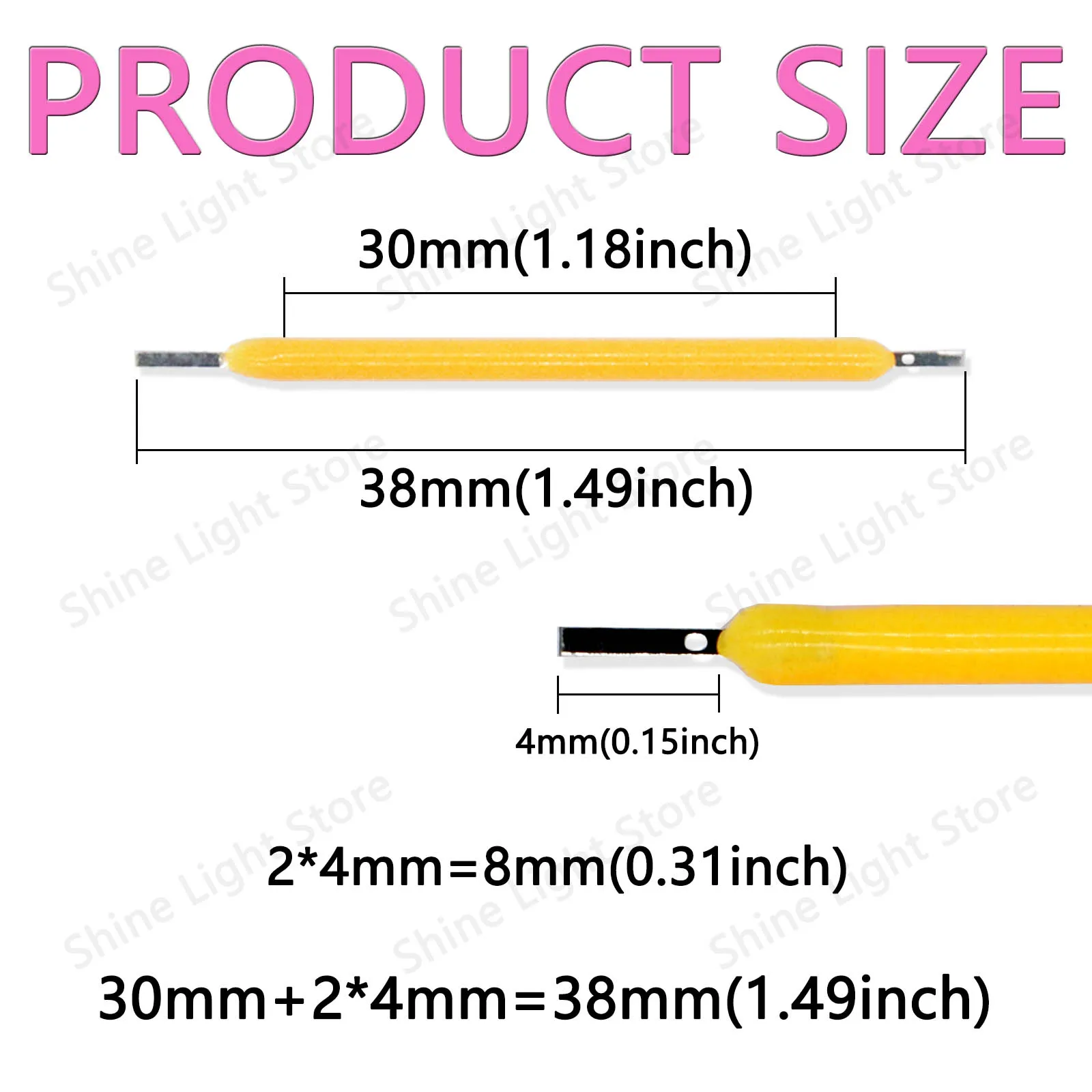 LED 필라멘트 COB 에디슨 전구, 홈 데코 광원, 웨딩 오티, 캠핑 다이오드, DIY, 10 ~ 1200 개, 3V, 38mm