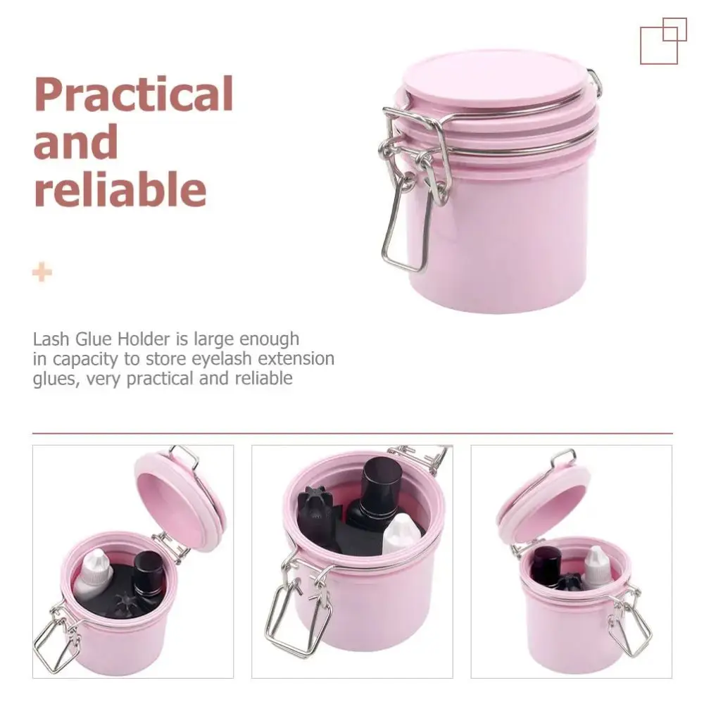 with Temperature and Humidity Eyelash Glue Storage Tank Sealed Activated Carbon Storage Jar Durable Leak-proof Makeup Tools