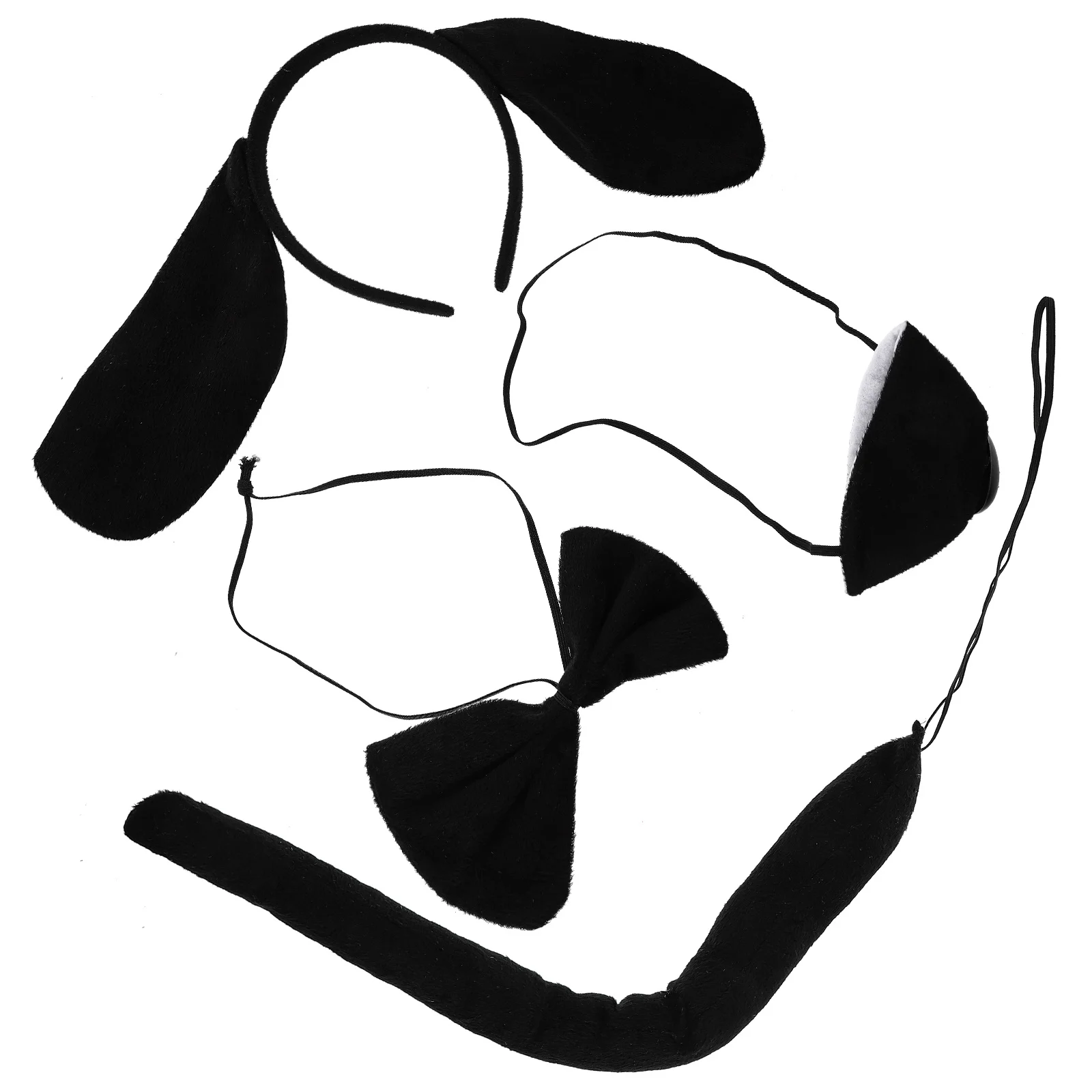 ชุดอุปกรณ์แต่งกายสัตว์เลี้ยงสำหรับเด็ก 1 ชุด ประกอบด้วยที่คาดผมหูสุนัข หาง โบว์ผูกคอ จมูกปลอม สำหรับคอสเพลย์