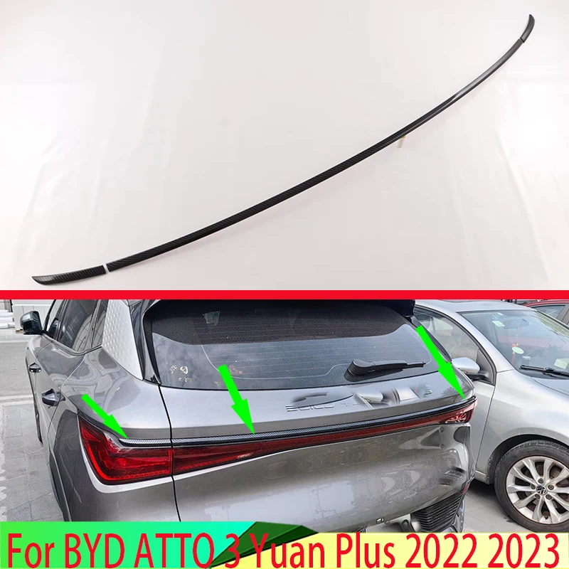 

For BYD ATTO 3 Yuan Plus 2022 2023 ABS Piano Black Rear Tail Light Lamp Strip Cover Trim Exterior Decoration Refit Styling