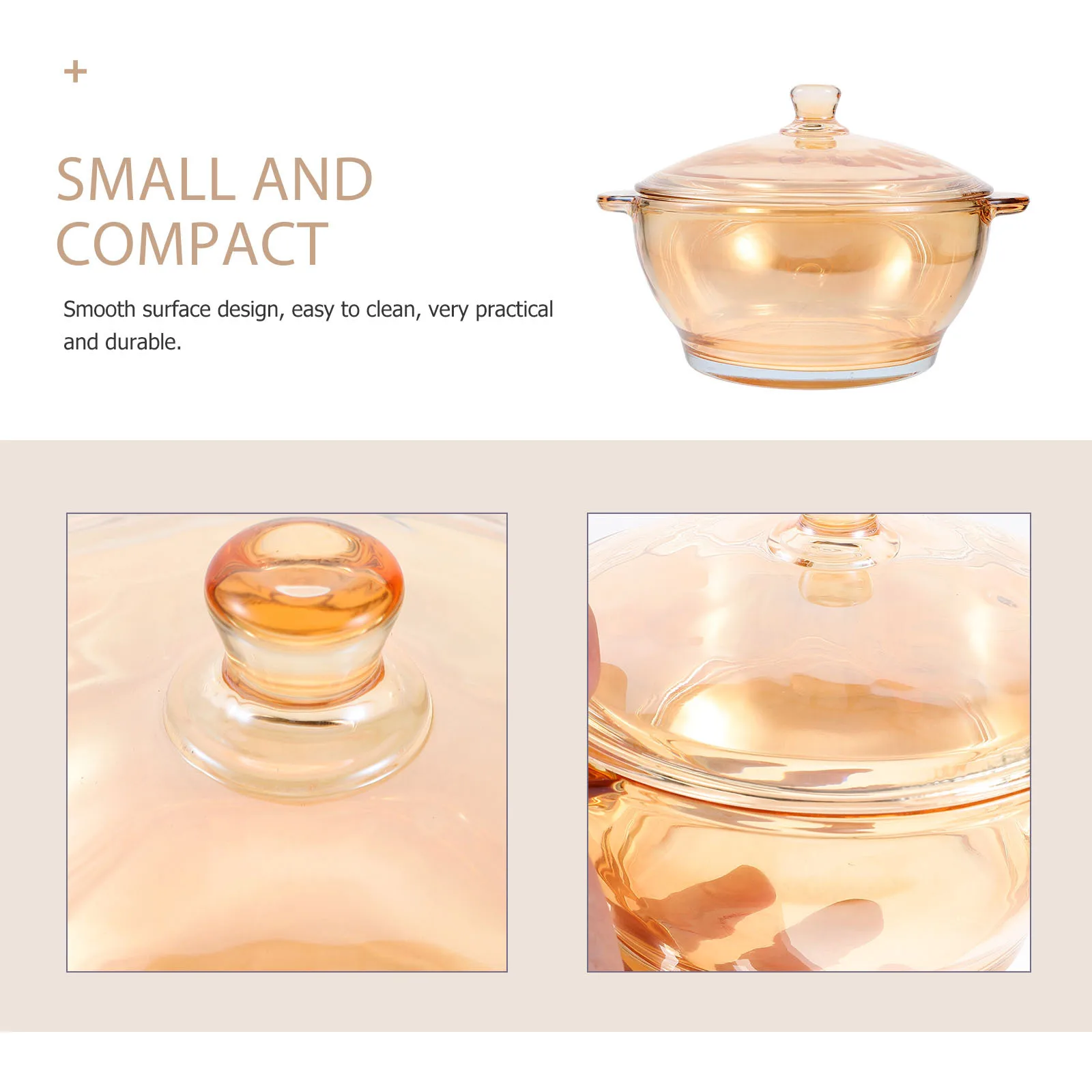 

Стеклянная посуда с подогревом для микроволновой печи, термостойкое стекло, суповая кастрюля, цельное формование, без швов, износостойкость, царапины, золотого цвета