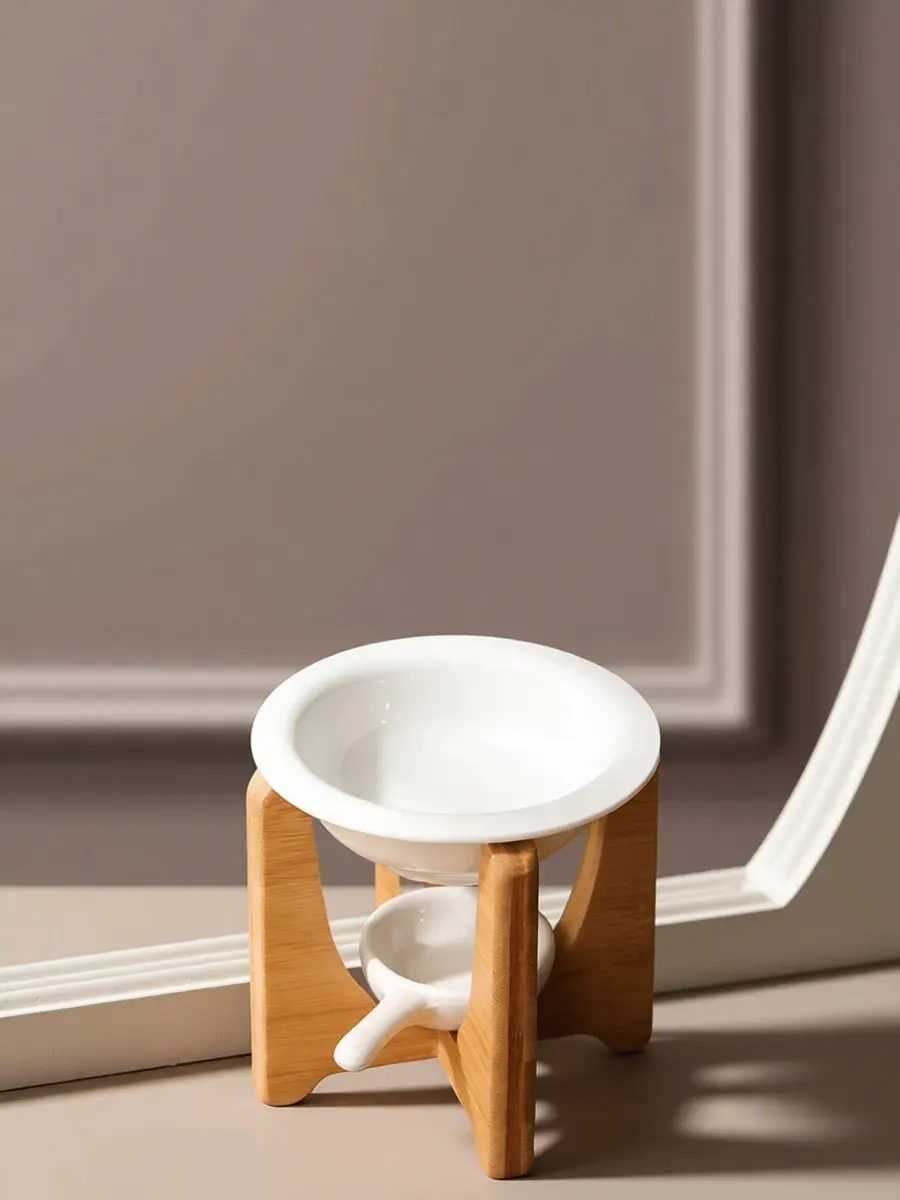 1Set Ceramic Bamboo Tealight Essential Oil Burner Aroma Diffuser Warmer Reusable Fragrance Furnace for Bedroom Bathroom Office