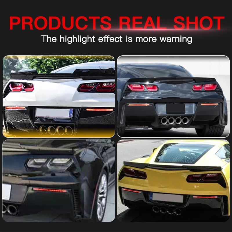 

2 шт. дымчатые/красные линзы, светодиодный отражатель заднего бампера, стоп-сигналы, задние стоп-сигналы для Chevrolet Corvette C7 2014-2019, автомобильные аксессуары